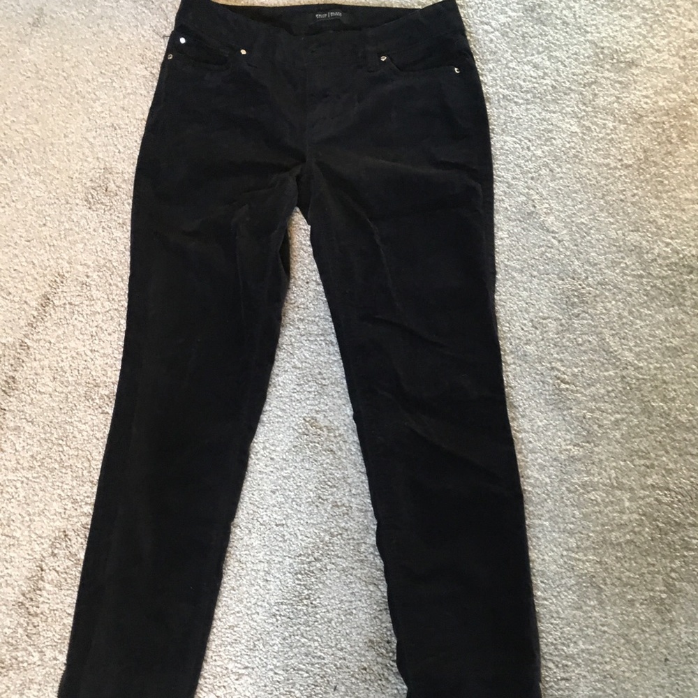 Whbm black velvet skinny pants